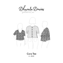 Load image into Gallery viewer, Cora Tee, digital PDF sewing pattern, size 6-20UK, by Dhurata Davies