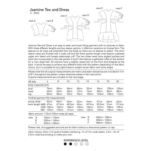 Jasmine Tee and Dress, digital PDF sewing pattern, size 6-20UK, by Dhurata Davies