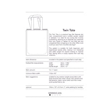 Load image into Gallery viewer, Twin Tote - PDF sewing pattern by Dhurata Davies