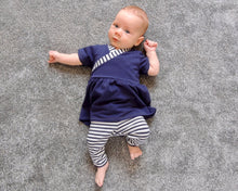 Load image into Gallery viewer, flo dress and riley leggings sewing pattern for babies and toddlers by dhurata davies