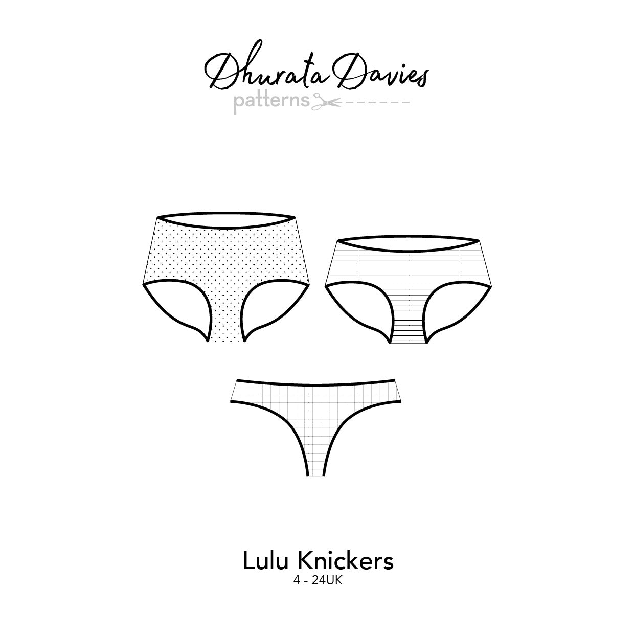 Lulu Knickers, digital PDF sewing pattern by Dhurata Davies, size 4-24