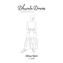 Load image into Gallery viewer, Olive Skirt sewing pattern by Dhurata Davies, printed pattern, sizes 4-24UK