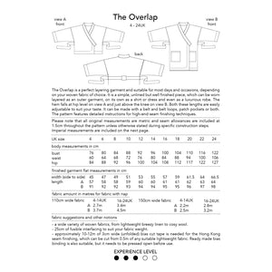 The Overlap sewing pattern by Dhurata Davies, printed pattern, multi size 4-24UK
