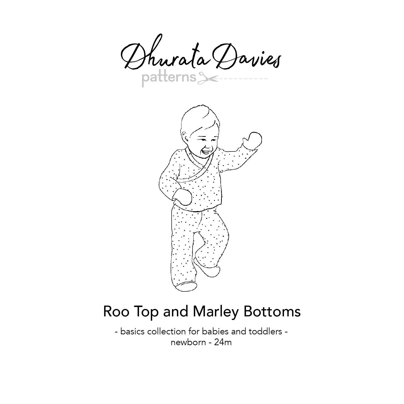 Roo Top + Marley Bottoms (0-24m) Baby + Toddler Sewing Pattern - Dhurata Davies Roo Top + Marley Bottoms (0-24m) Baby + Toddler Sewing Pattern - Dhurata Davies