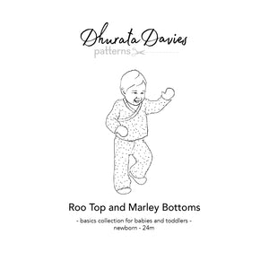 Roo Top and Marley Bottoms, digital sewing pattern for babies and toddlers, 0 - 24 month old