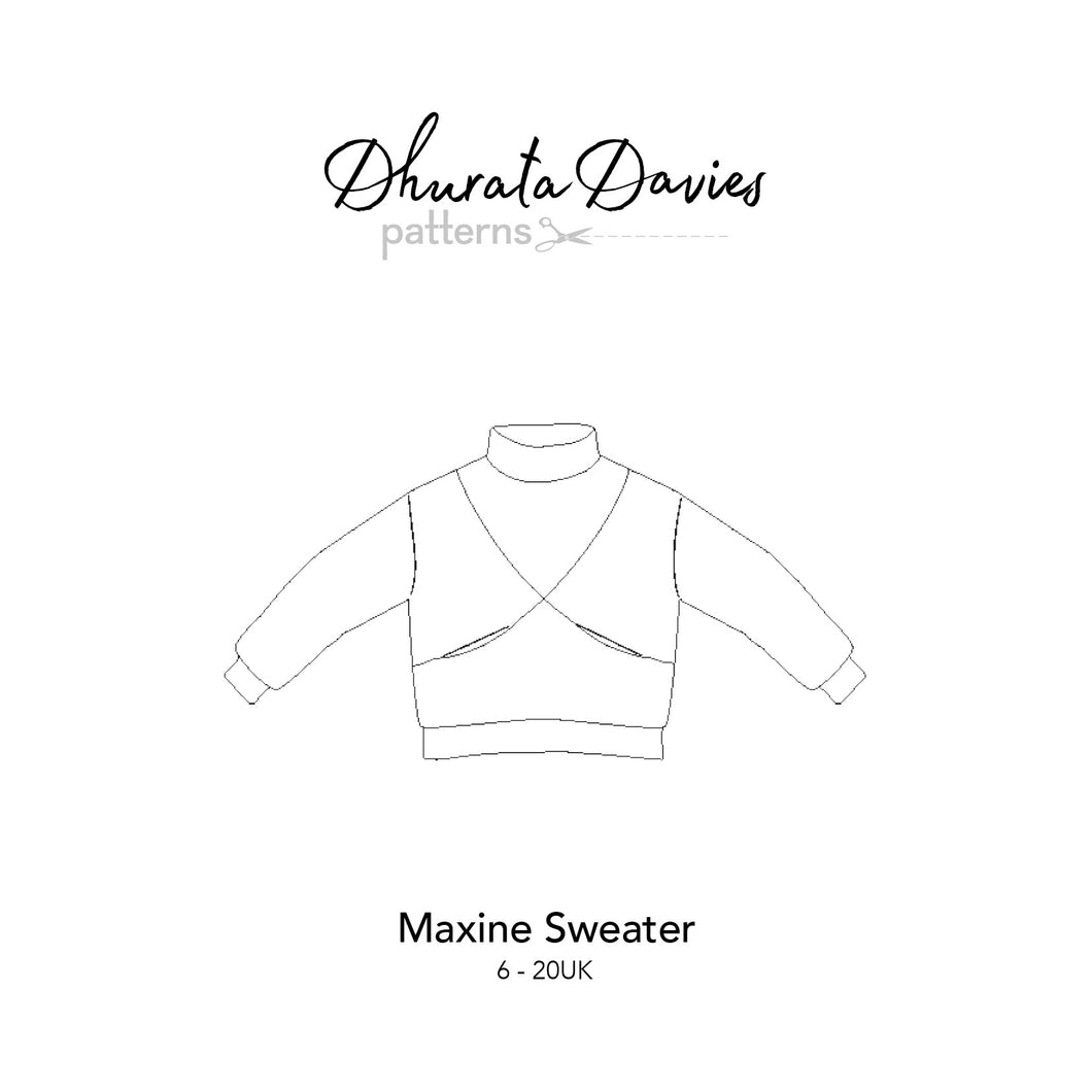Maxine Sweater, digital PDF sewing pattern, size 6-20UK