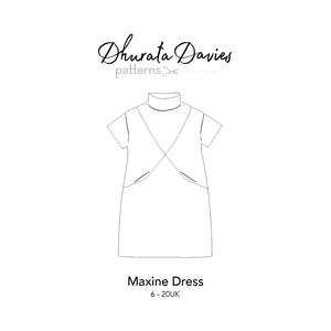 Maxine Dress, printed sewing pattern, size 6-20UK, by Dhurata Davies