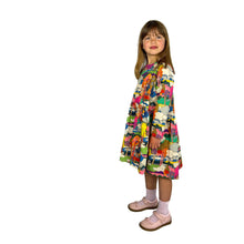 Load image into Gallery viewer, finished May dress on model, beautiful Liberty of London tana lawn fabric, view B, side view