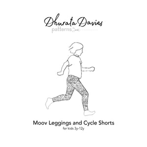 Moov Leggings and Cycle Shorts, printed sewing pattern for kids, 3y-12y