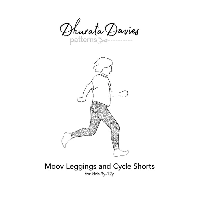 Moov Leggings and Cycle Shorts, digital sewing pattern for kids, 3y-12y
