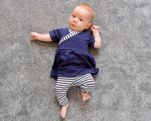 Flo Dress and Riley Leggings, digital sewing pattern for babies and toddlers by Dhurata Davies, 0 - 24 months